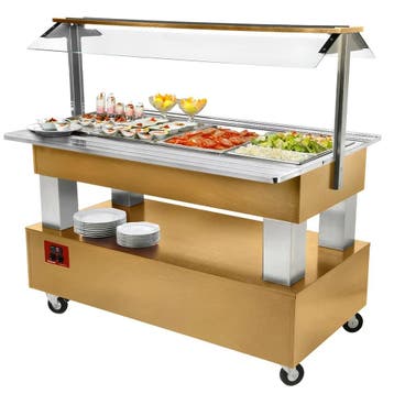 Gekoeld Buffet | GOURMET LINE | Hout/RVS | 4x 1/1 GN |, Verzenden, Nieuw in verpakking