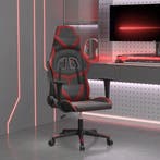 vidaXL Massage gamestoel kunstleer zwart en wijnrood, Verzenden