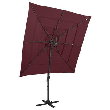 vidaXL Parasol 4-laags met aluminium paal 250x250 cm, Verzenden, Nieuw