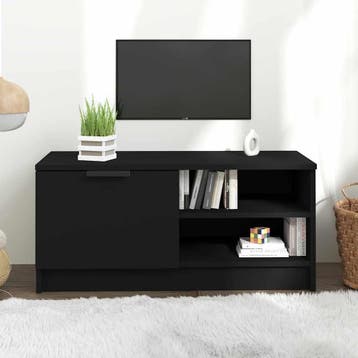 vidaXL Tv-meubel 80x35x36,5 cm bewerkt hout zwart, Verzenden, Nieuw