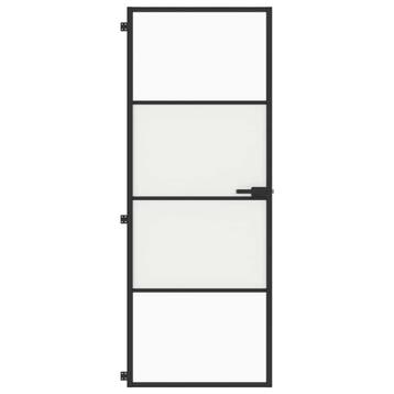 vidaXL Binnendeur smal 76x201,5 cm gehard glas en aluminium, Verzenden