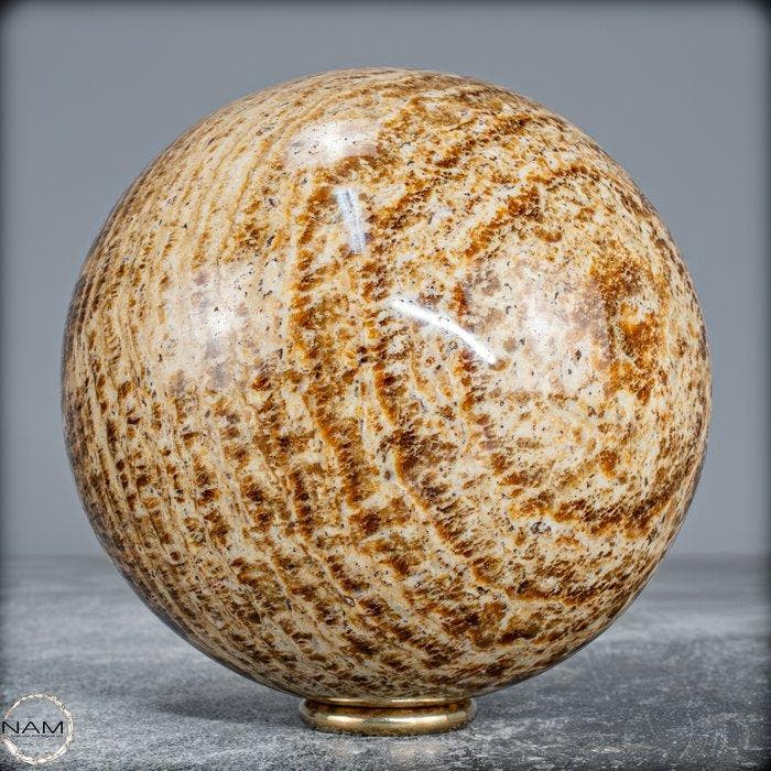 Natuurlijke aragonietbol. Uit Peru- 1319.75 g, Antiquités & Art, Curiosités & Brocante
