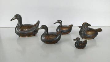 Tinnen figuurtje - Canards, boites à bijoux (5) - Tin,, Antiek en Kunst, Curiosa en Brocante
