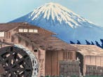 Landscape of Mount Fuji and a Watermill  -, Antiek en Kunst