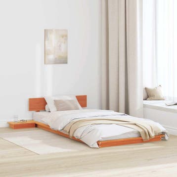 vidaXL Bedframe Bruin 90 x 200 cm Hout, Huis en Inrichting, Slaapkamer | Bedden, Verzenden, Nieuw