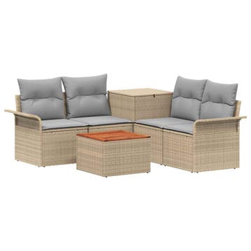 vidaXL Bankstel 6 pcs 4-Aantal zitplaatsen Beige en, Verzenden, Nieuw