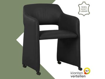 Leren eetkamerstoel Icon - Toledo Nero (zwart), Bohemian, Eigentijds, Industrieel, Klassiek, Modern, Retro, Romantisch, Scandinavisch, Vintage