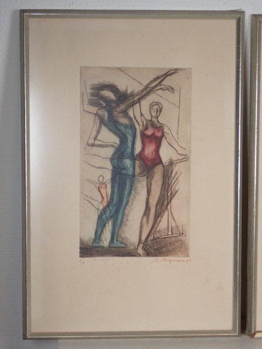 Raúl Anguiano (1915-2006) - Figuras de Ballet / Ensayo, Antiek en Kunst, Antiek | Overige Antiek