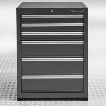 Datona Gereedschapskast PRO met 6 lades - zwart - Datona, Doe-het-zelf en Bouw, Werkbanken, Ophalen of Verzenden, Nieuw