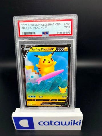 Pokémon - 1 Graded card - Surfing Pikachu V 008/025 - Sword