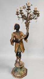 Imponente figura di Blackamoor in stile veneziano -