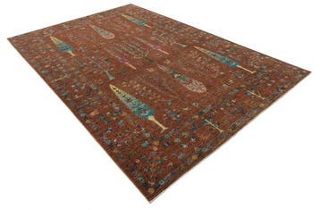 Handgeknoopt designertapijt – Levensboom-patroon -, Nieuw