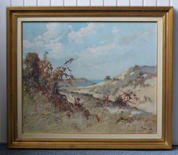 Peter Cox (1912-1985) - Een duin- en zeegezicht in Katwijk, Antiquités & Art
