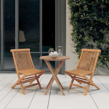 vidaXL 3-delige Tuinset massief teakhout, Verzenden, Nieuw, Tuinset