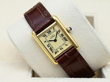 Cartier Tank Ref. 5057001 Year 1990s (Box), Handtassen en Accessoires, Horloges | Dames, Overige merken, Leer, Polshorloge, Ophalen of Verzenden