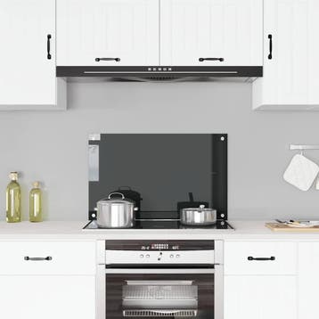 vidaXL Spatscherm keuken 80x50 cm gehard glas zwart, Verzenden