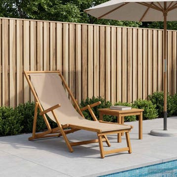 vidaXL Opvouwbare zonnebed 3 Positie Massief Eucalyptus Hout, Verzenden, Nieuw