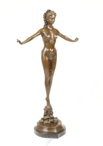 Beeld, Vrouw in bikini 70 cm / 8.2 kg - 70 cm - Brons,