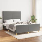 vidaXL Bedframe zonder matras stof donkergrijs 140x190 cm, Verzenden, Nieuw