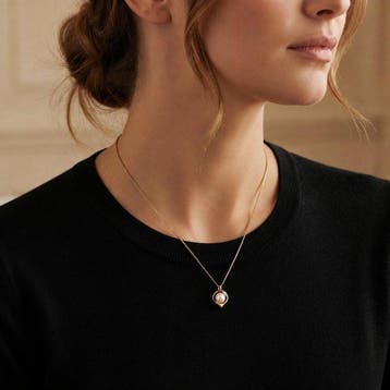 Collier - 18 carats Or jaune Perle - Fabriqué en Italie -