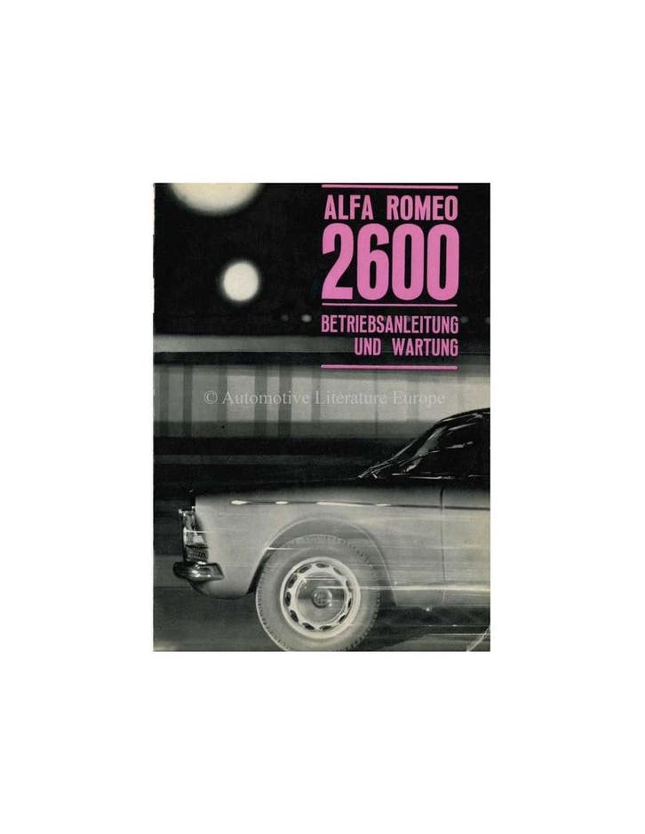 1964 ALFA ROMEO 2600 INSTRUCTIEBOEKJE DUITS, Auto diversen, Handleidingen en Instructieboekjes, Ophalen of Verzenden