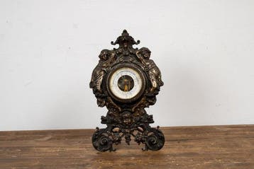 Aneroid barometer - Legering - versierd met een steun