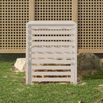 vidaXL Compostbak 82,5x82,5x99,5 cm massief grenenhout wit, Verzenden, Nieuw