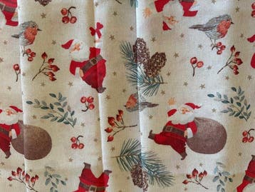 Elegante kerstpatchwork-stof met Kerstman - Textiel - 2.88 m, Diversen, Nieuw