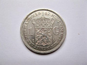 Nederland. Wilhelmina. 1 Gulden 1917 - Schaars (Zonder