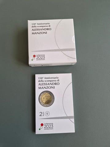 Italië. 2 Euro 2023 Alessandro Manzoni (2 monnaies) Proof