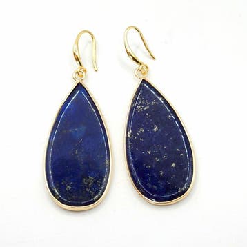 Natuurlijke lapis lazuli - Oorbellen - Wijsheid, Waarheid &