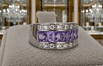 Sans prix de réserve - Bague Argent - 20.00ct. tw. Améthyste