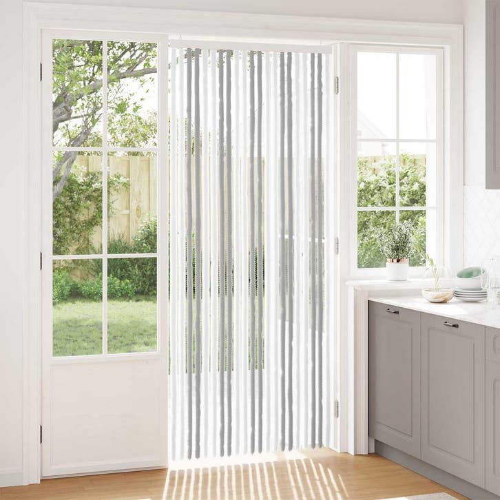 vidaXL Insecten Gordijn Chenille Lichtgrijs en wit 90 x 220, Bricolage & Construction, Fenêtres & Moustiquaires, Envoi