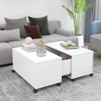 vidaXL Salontafel 75x75x38 cm bewerkt hout wit, Huis en Inrichting, Tafels | Salontafels, Verzenden, Nieuw