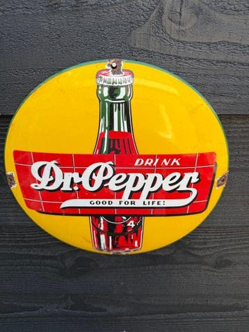 Dr Pepper - Buvez Dr Pepper - Enseigne en émail - Émail