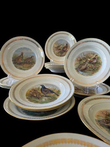 P.L Limoges France - gibier chasse - service d’assiettes - à