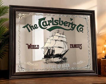 Wandspiegel - Glas - Carlsberg, Antiek en Kunst