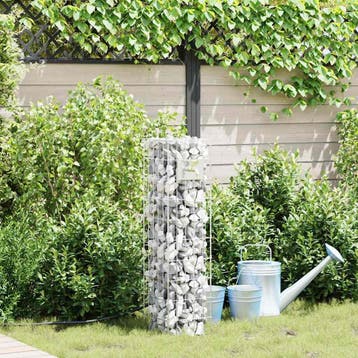 vidaXL Gabionkraan 4 st zilver 25 x 25 x 100 cm, Verzenden, Nieuw