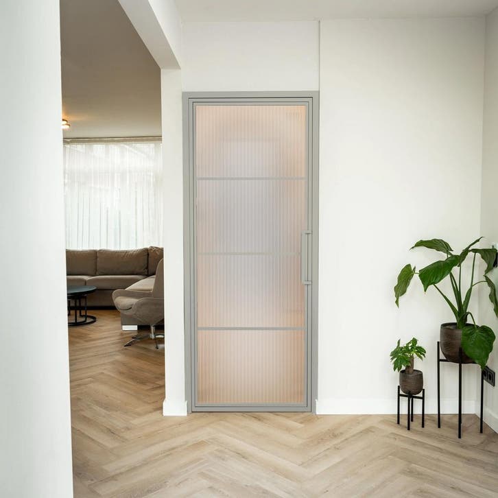 Stalen Binnendeur - Kiezelgrijs - 4 Vlaks - Kanaalglas, Doe-het-zelf en Bouw, Deuren en Vliegenramen, Nieuw, Metaal, Binnendeur