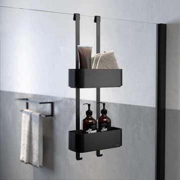 Doucherek Ophangbaar Tiger 2-Store 25 cm Zwart, Ophalen of Verzenden, Nieuw, Bad
