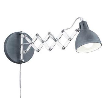 Trio SCISSOR wandlamp | E14 Fitting | beton kleur | Ø 15 cm, Verzenden, Nieuw