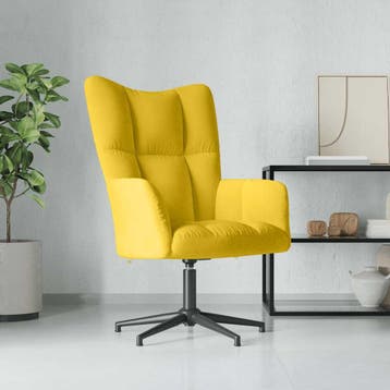 vidaXL Relaxstoel fluweel mosterdgeel, Verzenden