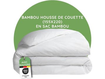 Veiling - Dekbedovertrek van bamboe, 155 x 220 cm, wit effen, Huis en Inrichting, Nieuw
