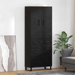 vidaXL Highboard met lade 2 pcs Zwart Eiken 69,5 x 34 x 180, Huis en Inrichting, Kasten | Dressoirs, Verzenden, Nieuw