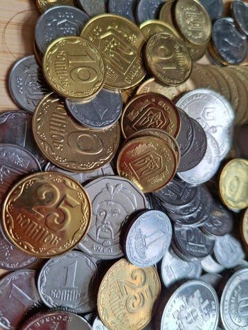 Ukraine. Lot of 750 g. of coins, various Hryvna and Kopecks