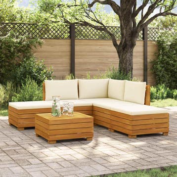 vidaXL 6 st Buiten bank set Massief Acacia Hout Bruin, Verzenden, Nieuw