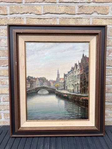 Jean Roig (1926-) - Stadsgezicht te Brugge, Antiek en Kunst