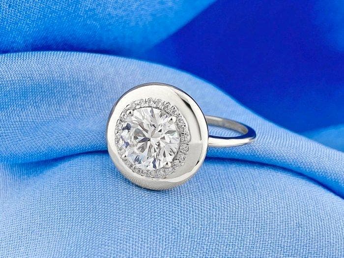 Ring - 14 karaat Witgoud - 2.12ct. tw. Diamant (Lab-grown) -, Bijoux, Sacs & Beauté, Bagues