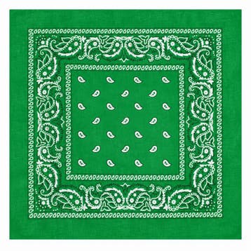 Haarband Bandana Zakdoek 55cm – Paisley Print – Groen, Handtassen en Accessoires, Nieuw