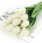 Tulpen Ivory Real Touch Foam 33 cm Bundel ca. 10 stuks, Nieuw